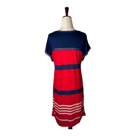 Jason Wu Target Dress Small Red Blue Striped Mesh Detail Jersey Knit Mini Preppy - Picture 3 of 10